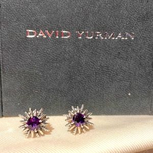 David Yurman Purple Amethyst Starburst Earrings